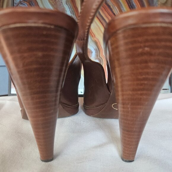 Prada Brown Slingback Heels - Picture 5 of 6